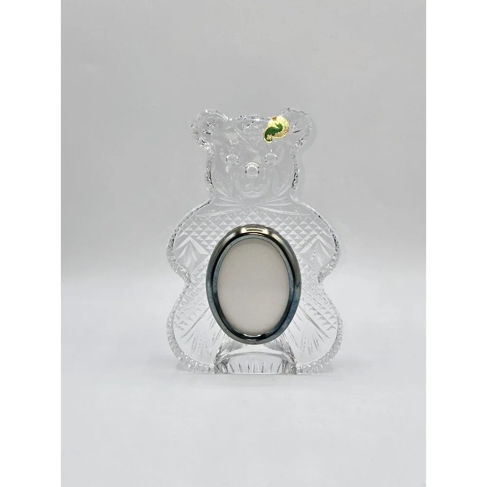 Waterford Crystal Teddy Bear Picture Frame Irish Cut Crystal